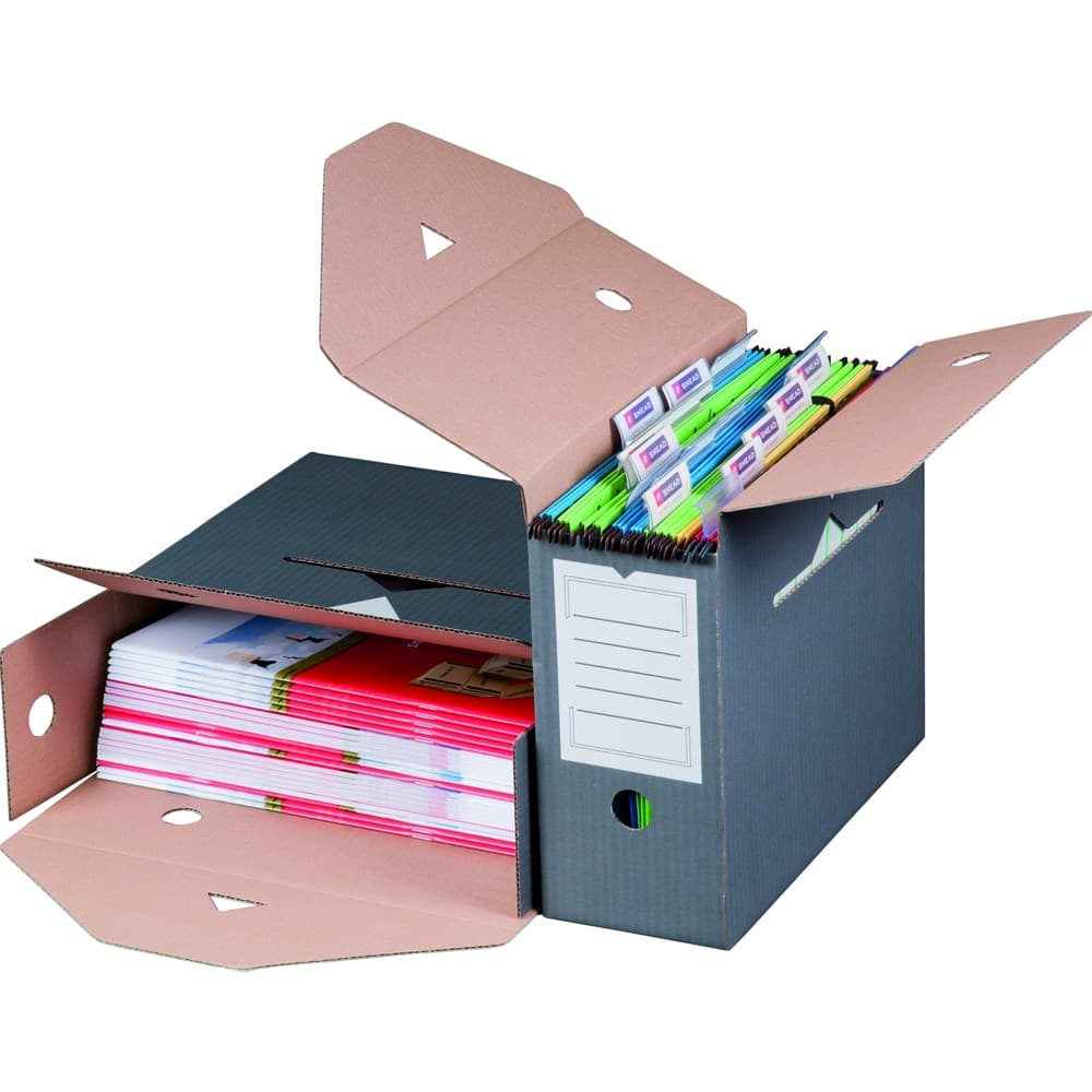 Archivbox für Hängemappen 1-wellig grau