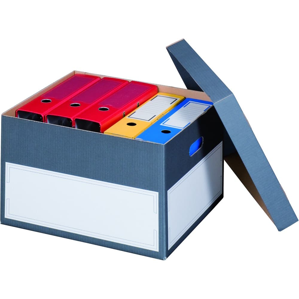 Archiv-Box mit Deckel grau