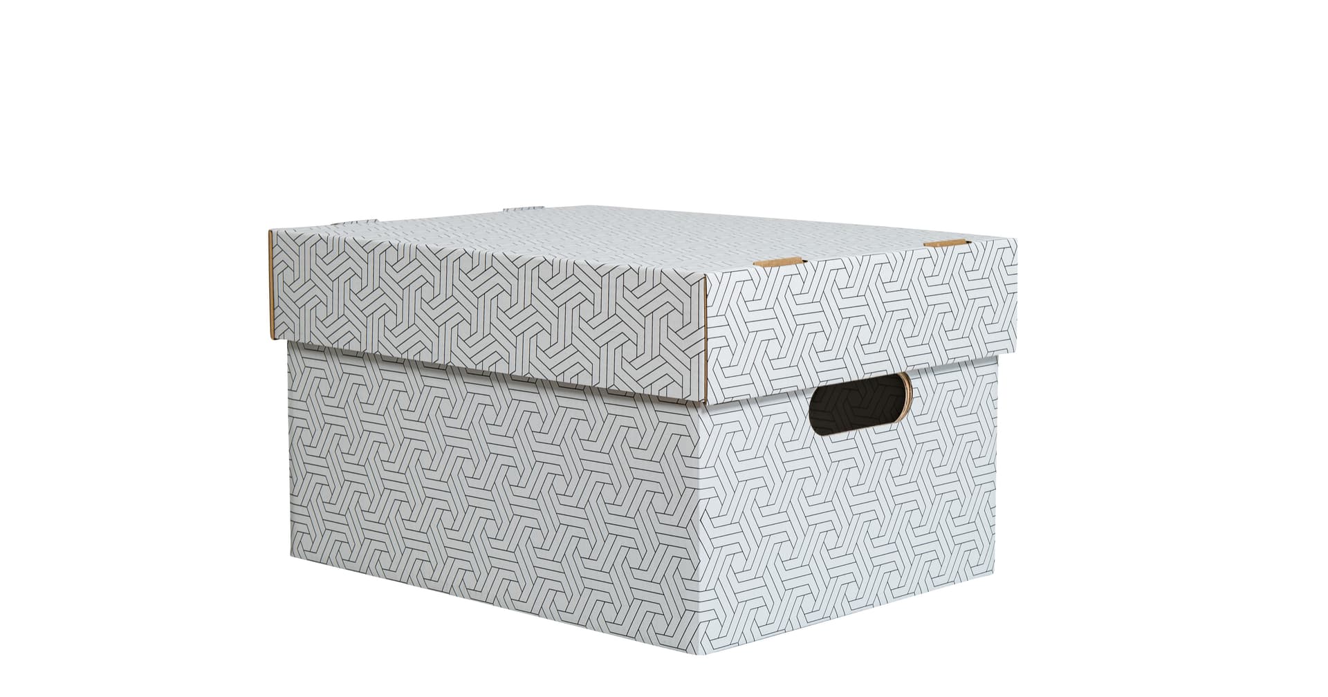 Aufbewahrungsbox mit Deckel 1-wellig weiß