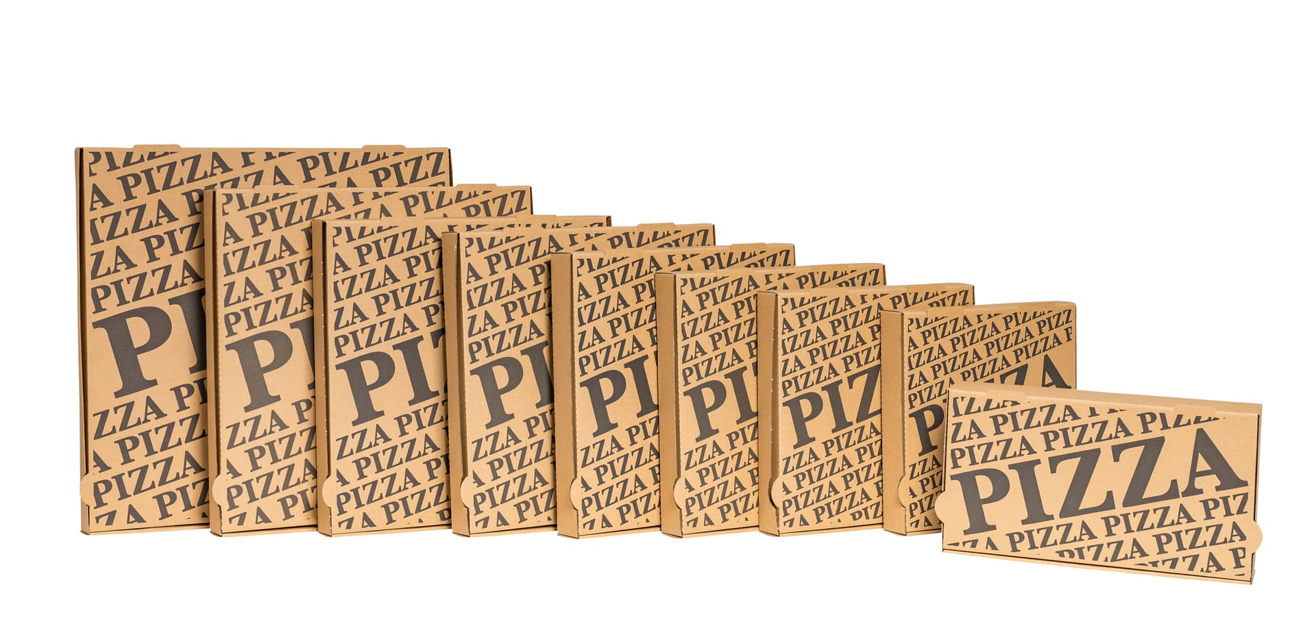 Pizzakarton 1-wellig braun · 240 × 240 × 40 mm · je Pack