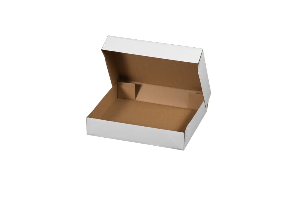 E-Commerce Faltbodenschachtel 1-wellig weiß · 300 × 240 × 60 mm