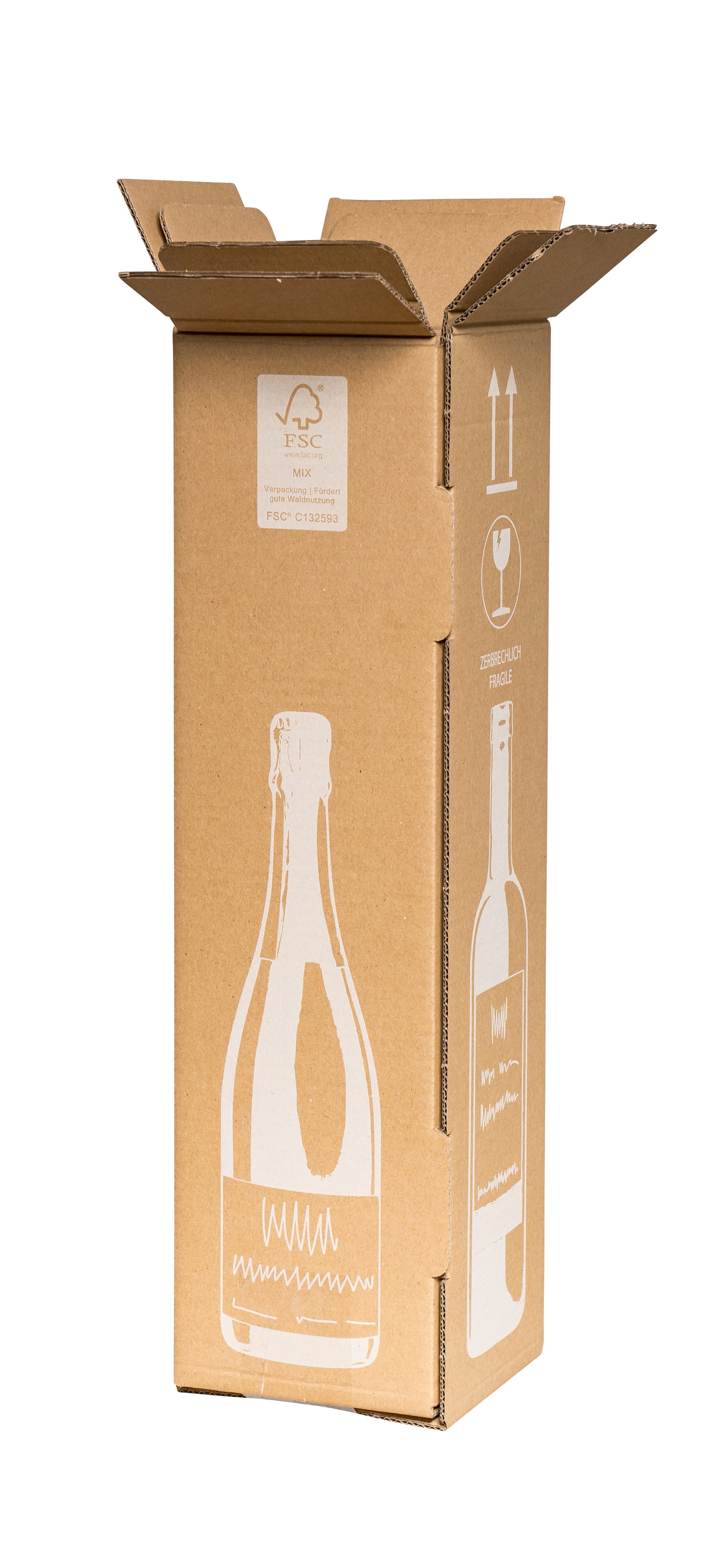 Stanzzuschnitt für Flasche 2-wellig braun