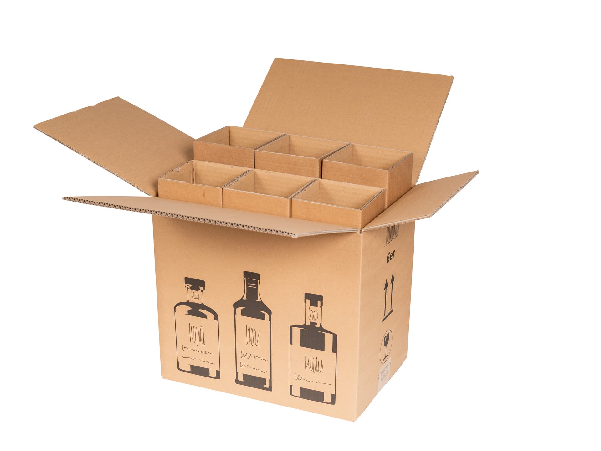 GIN-Verpackung 2-wellig braun · 6er · 326 × 226 × 278 mm